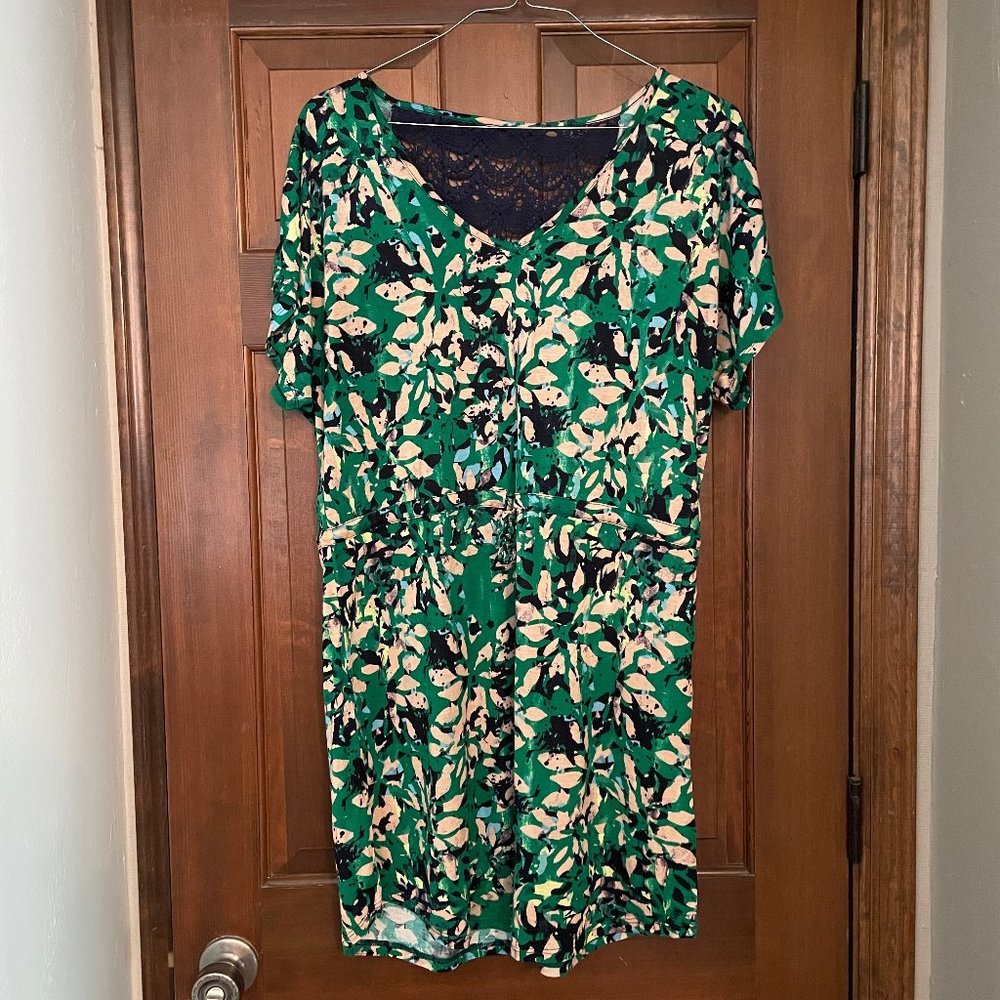 NWOT Size XL green/blue/taupe Mudd dress